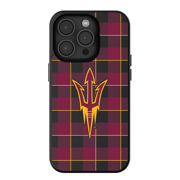 Arizona State University Sun Devils Plaid iPhone MagSafe Compatible Phone Case