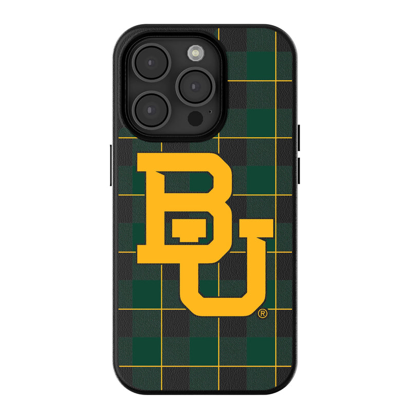 Baylor University Bears Plaid iPhone MagSafe Compatible Phone Case