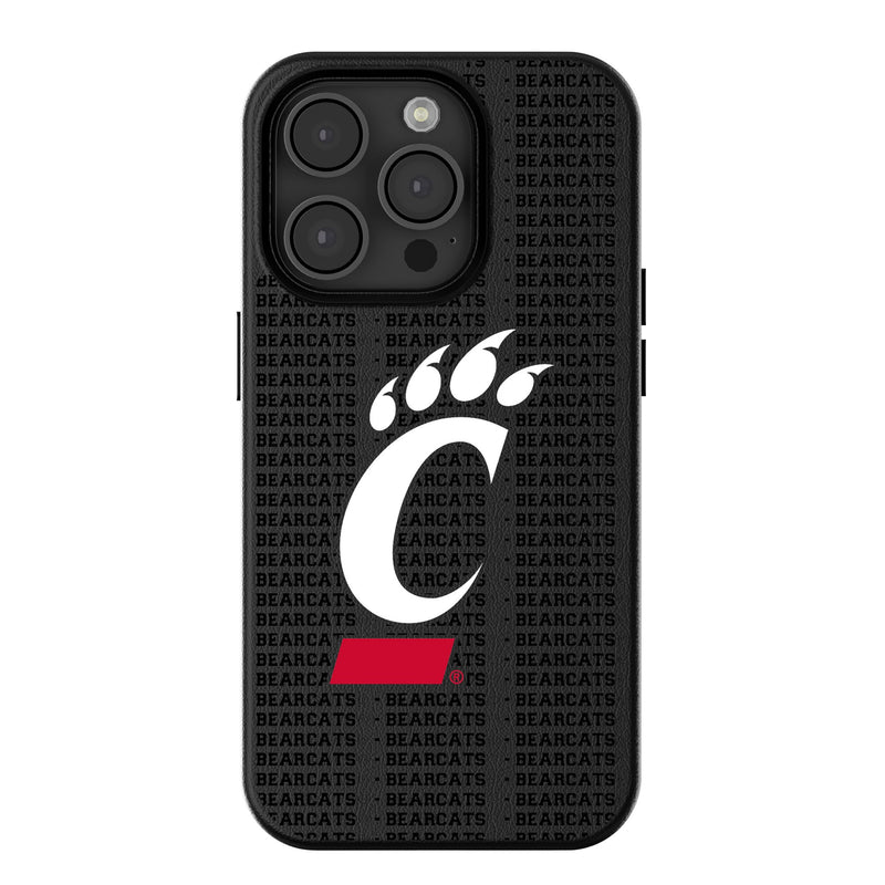 University of Cincinnati Bearcats Text Backdrop iPhone MagSafe Compatible Phone Case for Apple iPhone