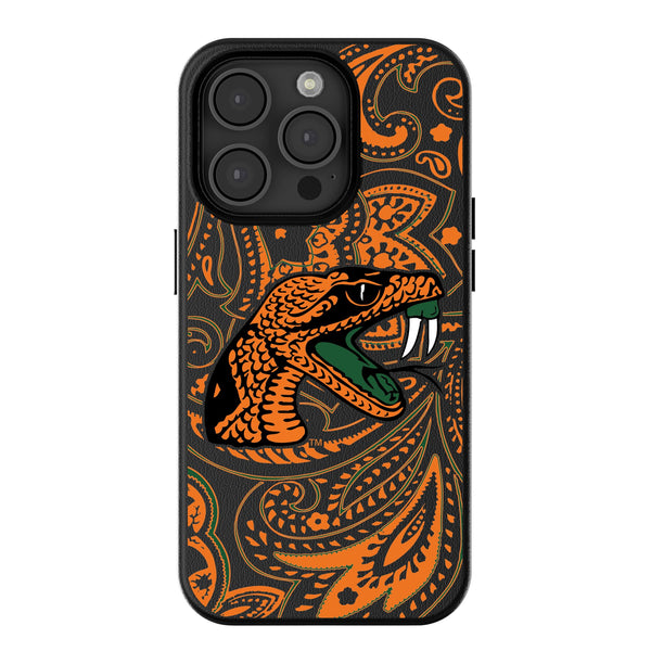 Florida A&M University Rattlers Paisley iPhone MagSafe Compatible Phone Case