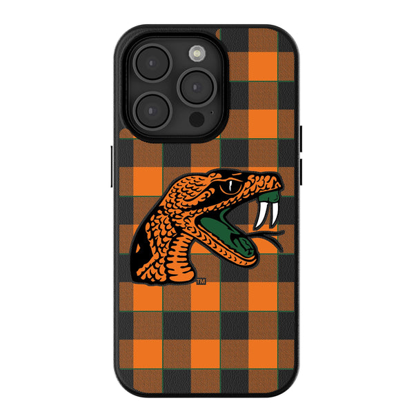 Florida A&M University Rattlers Plaid iPhone MagSafe Compatible Phone Case