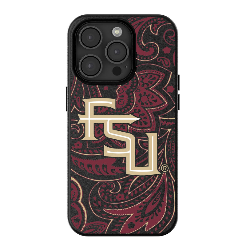 Florida State University Seminoles Athletic Wordmark Paisley iPhone MagSafe Compatible Phone Case for Apple iPhone