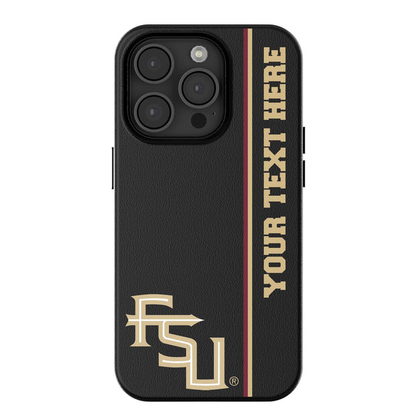 Florida State University Seminoles Athletic Wordmark Personalized Sidebard iPhone MagSafe Compatible Phone Case for Apple iPhone