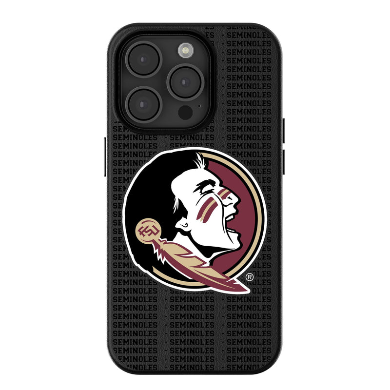 Florida State University Seminoles Text Backdrop iPhone MagSafe Compatible Phone Case for Apple iPhone