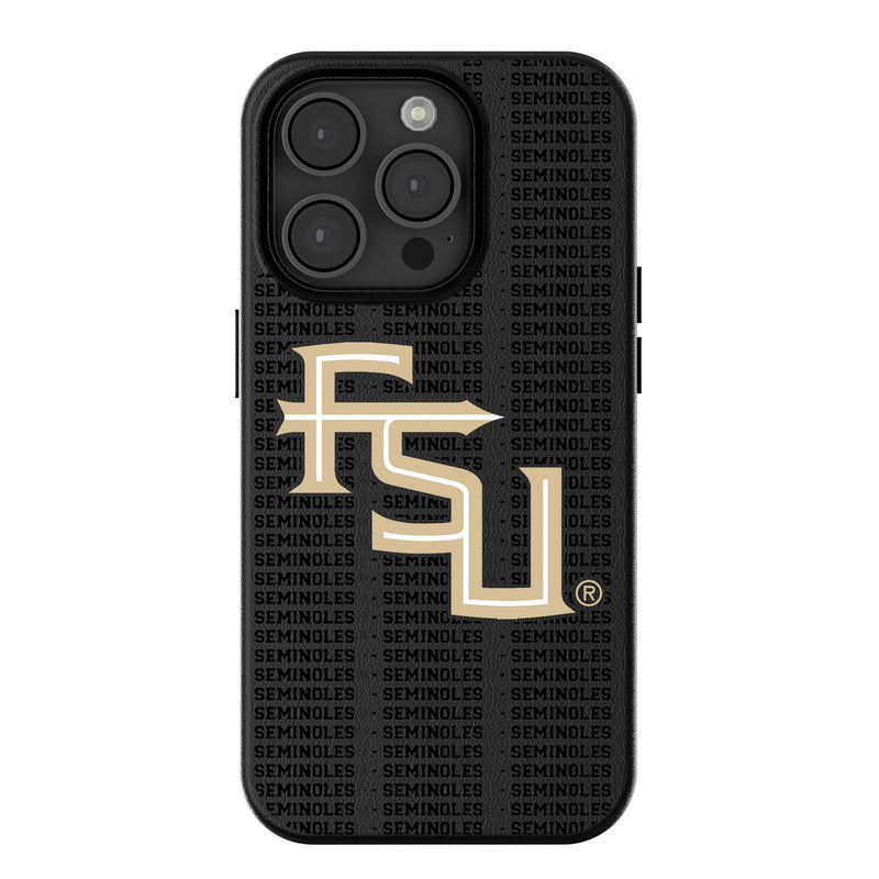 Florida State University Seminoles Athletic Wordmark Text Backdrop iPhone MagSafe Compatible Phone Case for Apple iPhone