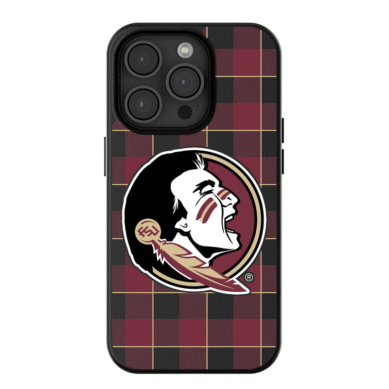 Florida State University Seminoles Plaid iPhone MagSafe Compatible Phone Case for Apple iPhone