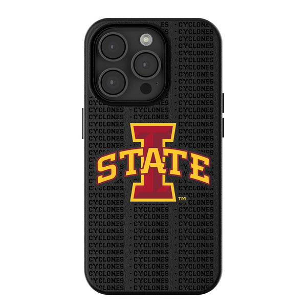 Iowa State University Cyclones Text Backdrop iPhone MagSafe Compatible Phone Case for Apple iPhone