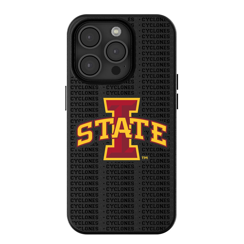 Iowa State University Cyclones Text Backdrop iPhone MagSafe Compatible Phone Case for Apple iPhone