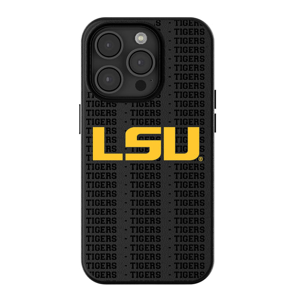 Louisiana State University Tigers Text Backdrop iPhone MagSafe Compatible Phone Case for Apple iPhone