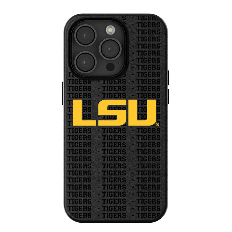 Louisiana State University Tigers Text Backdrop iPhone MagSafe Compatible Phone Case for Apple iPhone