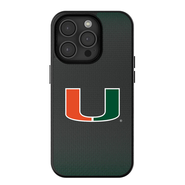 University of Miami Hurricanes Linen iPhone MagSafe Compatible Phone Case for Apple iPhone