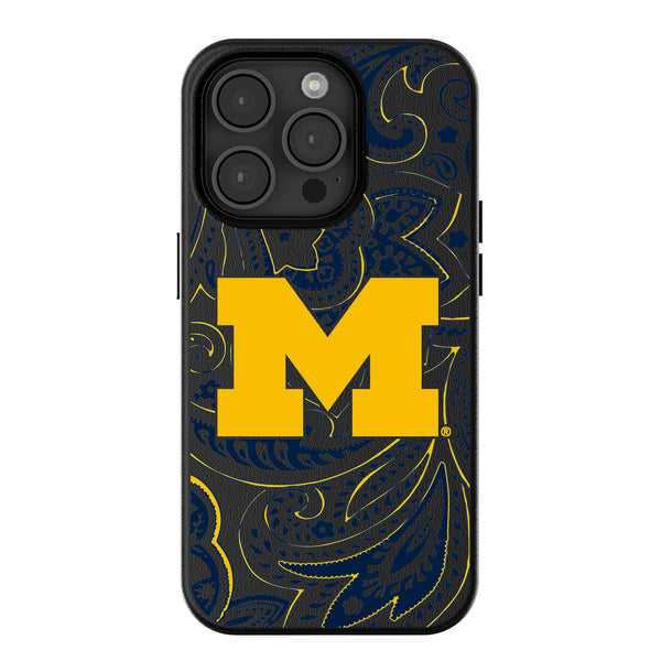 University of Michigan Wolverines Paisley iPhone MagSafe Compatible Phone Case