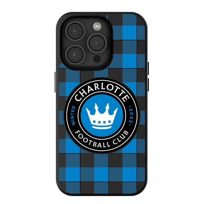 Charlotte FC  Plaid iPhone MagSafe Compatible Phone Case