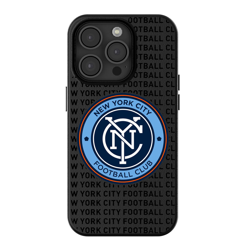 New York City FC  Text Backdrop iPhone MagSafe Compatible Phone Case