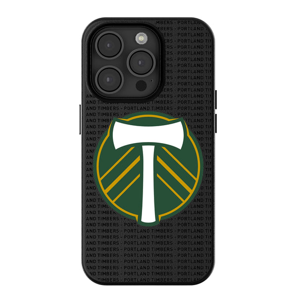 Portland Timbers Text Backdrop iPhone MagSafe Compatible Phone Case for Apple iPhone
