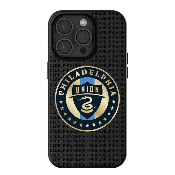 Philadelphia Union Text Backdrop iPhone MagSafe Compatible Phone Case for Apple iPhone