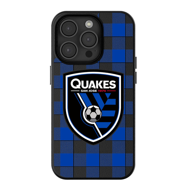 San Jose Earthquakes   Plaid iPhone MagSafe Compatible Phone Case