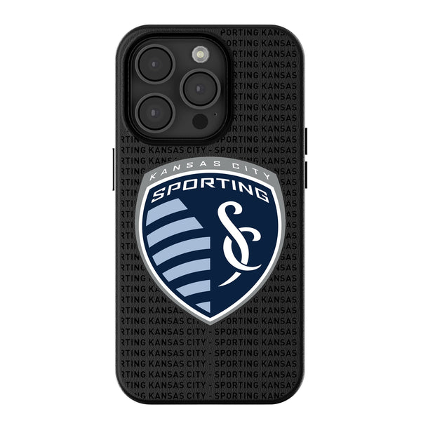 Sporting Kansas City Text Backdrop iPhone MagSafe Compatible Phone Case for Apple iPhone