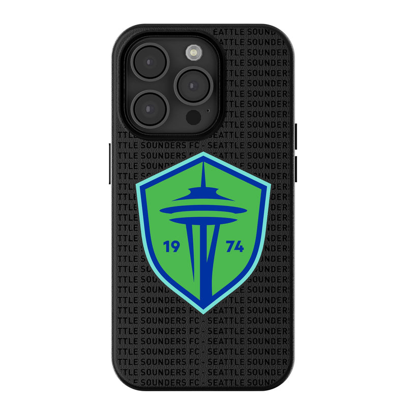 Seattle Sounders FC Text Backdrop iPhone MagSafe Compatible Phone Case for Apple iPhone