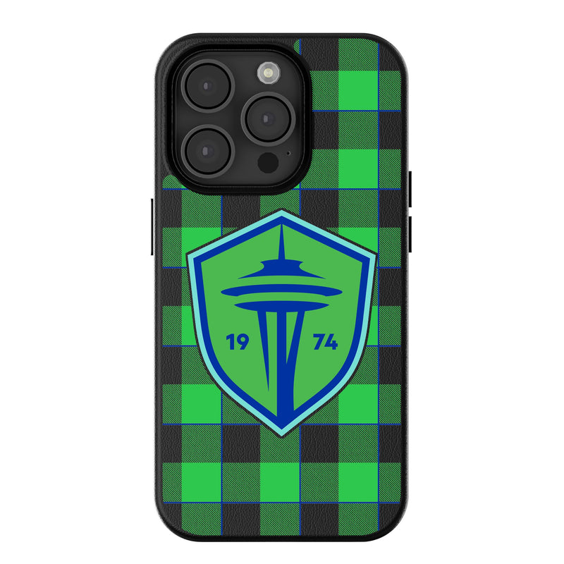 Seattle Sounders FC   Plaid iPhone MagSafe Compatible Phone Case