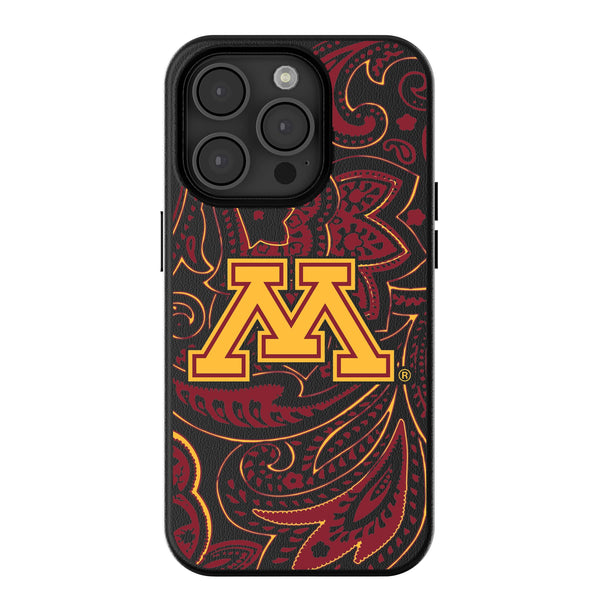 University of Minnesota Golden Gophers Paisley iPhone MagSafe Compatible Phone Case