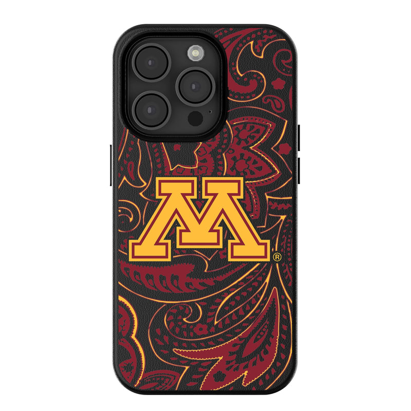 University of Minnesota Golden Gophers Paisley iPhone MagSafe Compatible Phone Case