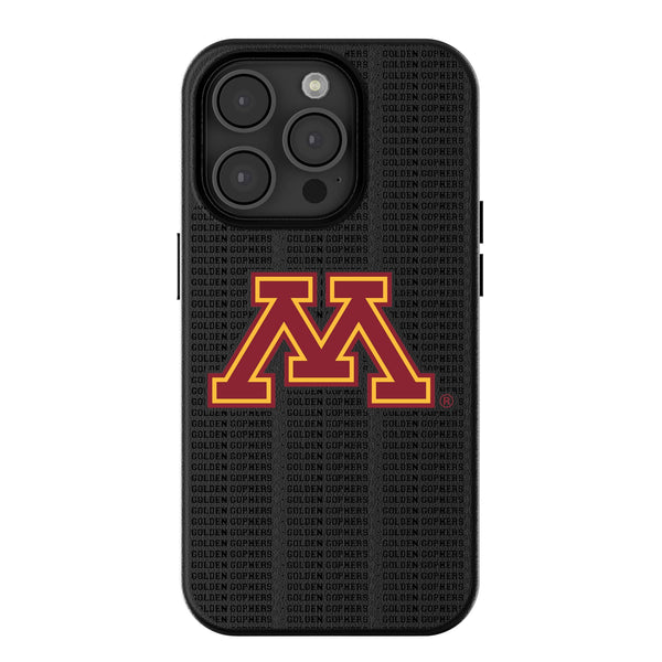 University of Minnesota Golden Gophers Text Backdrop iPhone MagSafe Compatible Phone Case for Apple iPhone