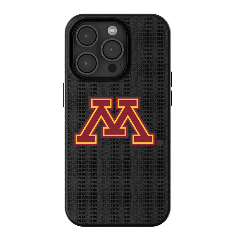 University of Minnesota Golden Gophers Text Backdrop iPhone MagSafe Compatible Phone Case for Apple iPhone