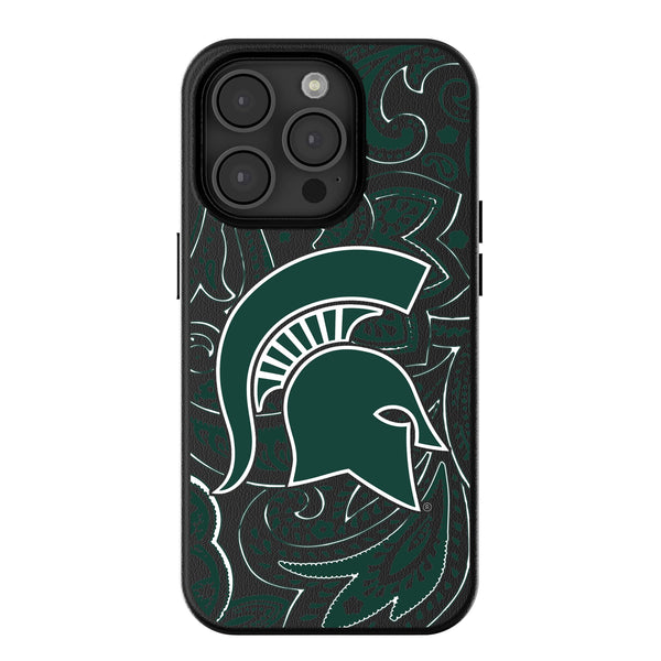 Michigan State University Spartans Paisley iPhone MagSafe Compatible Phone Case