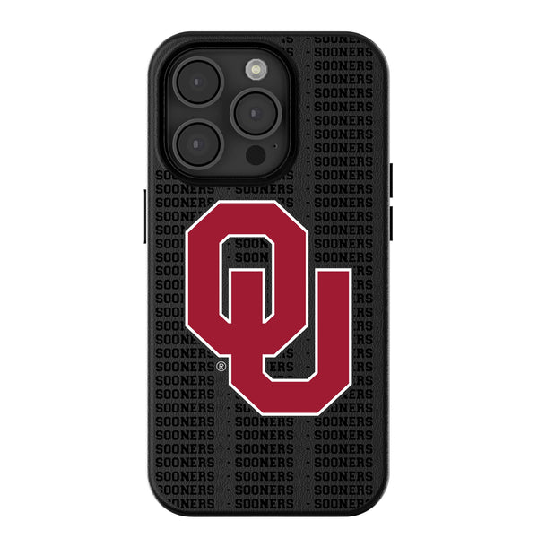 University of Oklahoma Sooners Text Backdrop iPhone MagSafe Compatible Phone Case