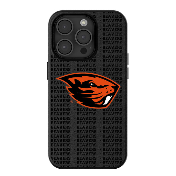 Oregon State University Beavers Text Backdrop iPhone MagSafe Compatible Phone Case for Apple iPhone