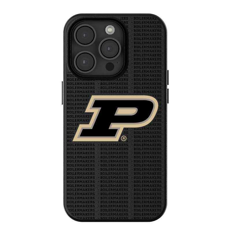 Purdue University Boilermakers Text Backdrop iPhone MagSafe Compatible Phone Case for Apple iPhone