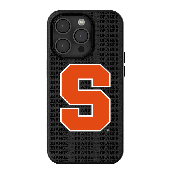 Syracuse University Orange Text Backdrop iPhone MagSafe Compatible Phone Case for Apple iPhone