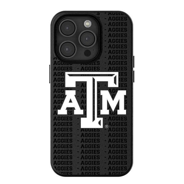 Texas A&M University Aggies Text Backdrop iPhone MagSafe Compatible Phone Case for Apple iPhone