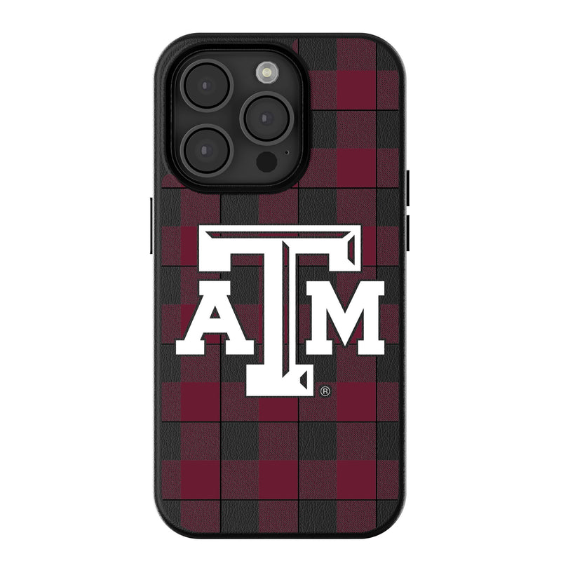 Texas A&M University Aggies Plaid iPhone MagSafe Compatible Phone Case