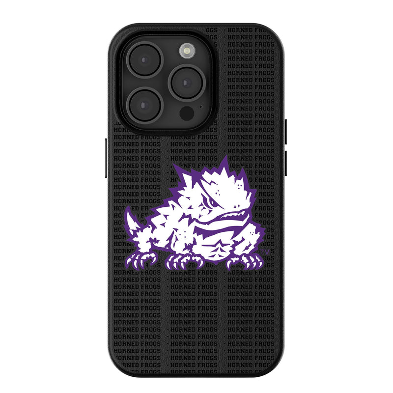 Texas Christian Horned Frogs Text Backdrop iPhone MagSafe Compatible Phone Case