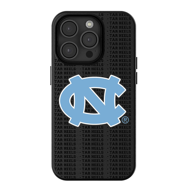 University of North Carolina Tar Heels Text Backdrop iPhone MagSafe Compatible Phone Case for Apple iPhone