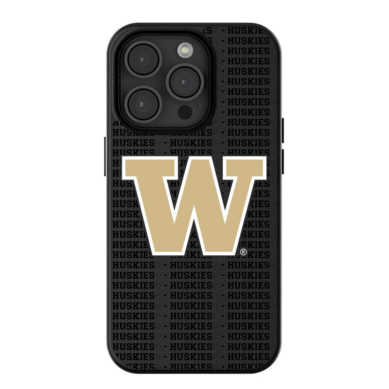 University of Washington Huskies Text Backdrop iPhone MagSafe Compatible Phone Case for Apple iPhone