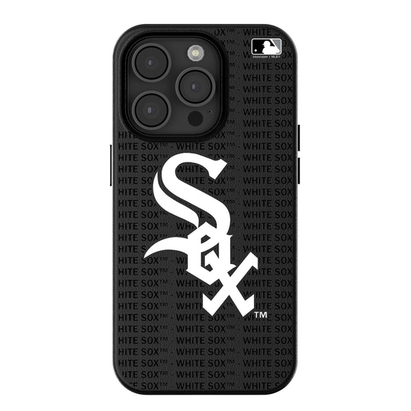 Chicago White Sox Text Backdrop iPhone MagSafe Compatible Phone Case