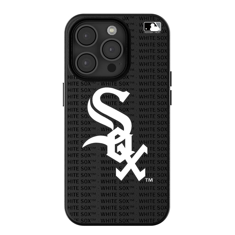 Chicago White Sox Text Backdrop iPhone MagSafe Compatible Phone Case