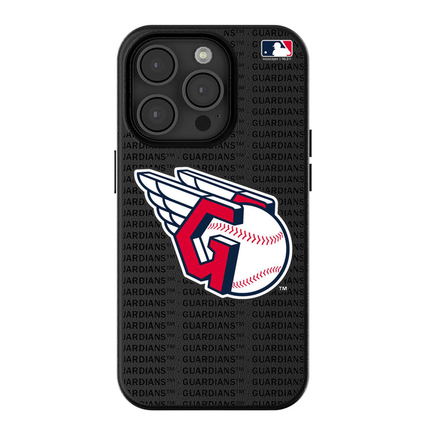 Cleveland Guardians Text Backdrop iPhone MagSafe Compatible Phone Case