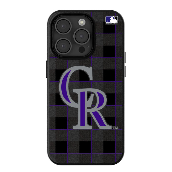 Colorado Rockies Plaid iPhone MagSafe Compatible Phone Case