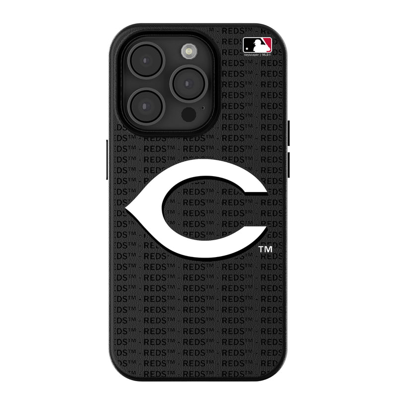 Cincinnati Reds Text Backdrop iPhone MagSafe Compatible Phone Case for Apple iPhone