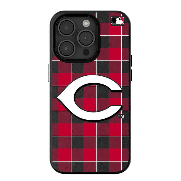 Cincinnati Reds Plaid iPhone MagSafe Compatible Phone Case for Apple iPhone