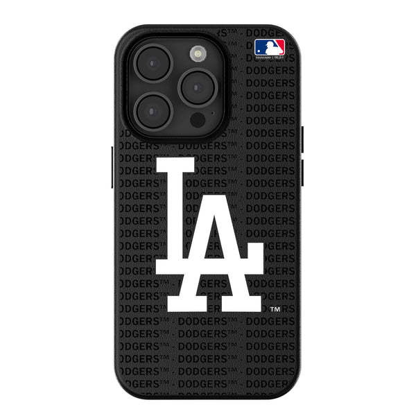 LA Dodgers Text Backdrop iPhone MagSafe Compatible Phone Case