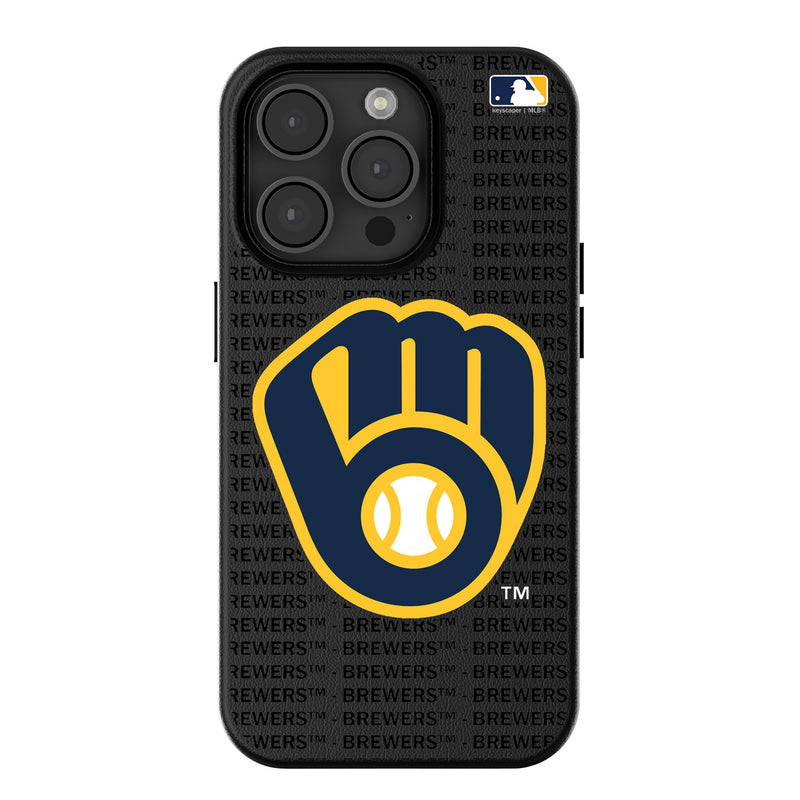 Milwaukee Brewers Text Backdrop iPhone MagSafe Compatible Phone Case for Apple iPhone