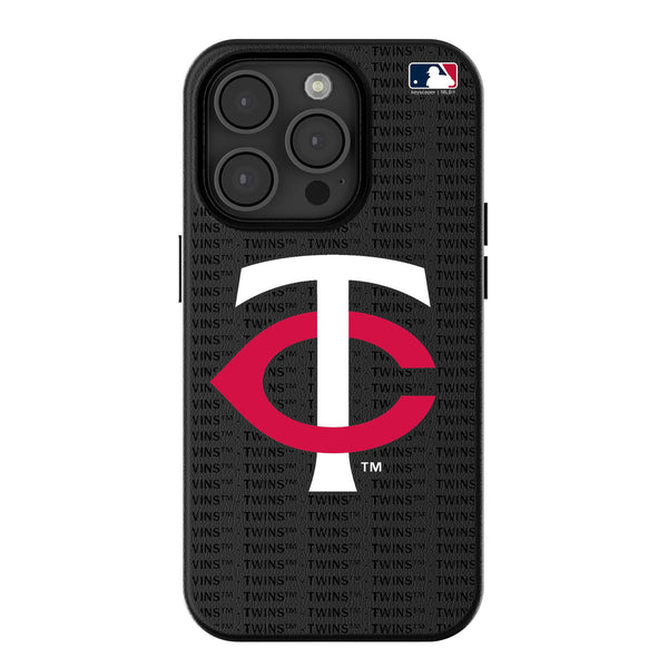 Minnesota Twins Text Backdrop iPhone MagSafe Compatible Phone Case for Apple iPhone