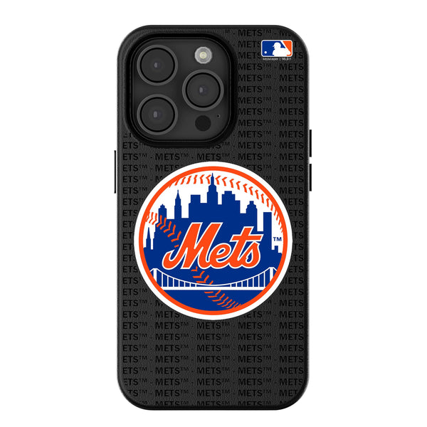 New York Mets Text Backdrop iPhone MagSafe Compatible Phone Case for Apple iPhone