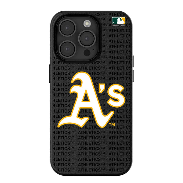 Oakland Athletics Text Backdrop iPhone MagSafe Compatible Phone Case for Apple iPhone