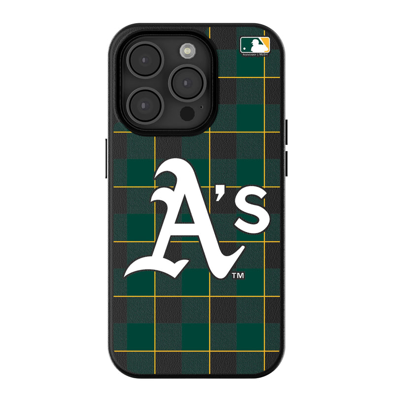 Oakland Athletics Plaid iPhone MagSafe Compatible Phone Case for Apple iPhone
